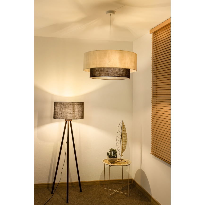Brilagi - LED luster na užetu BOHO STIL 3xE27/15W/230V Ø 60 cm krem/smeđa