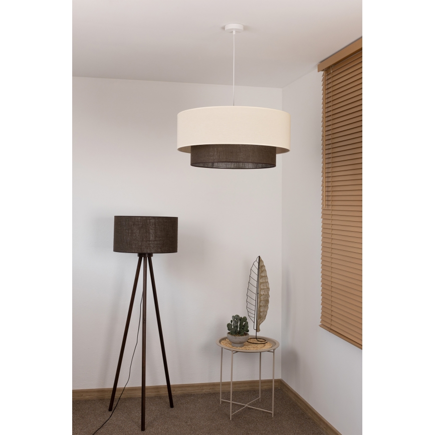 Brilagi - LED luster na užetu BOHO STIL 3xE27/15W/230V Ø 60 cm krem/smeđa