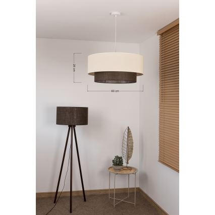 Brilagi - LED luster na užetu BOHO STIL 3xE27/15W/230V Ø 60 cm krem/smeđa
