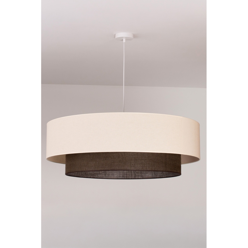 Brilagi - LED luster na užetu BOHO STYLE 3xE27/15W/230V Ø 80 cm krem/smeđa
