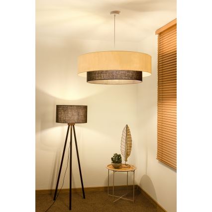 Brilagi - LED luster na užetu BOHO STYLE 3xE27/15W/230V Ø 80 cm krem/smeđa