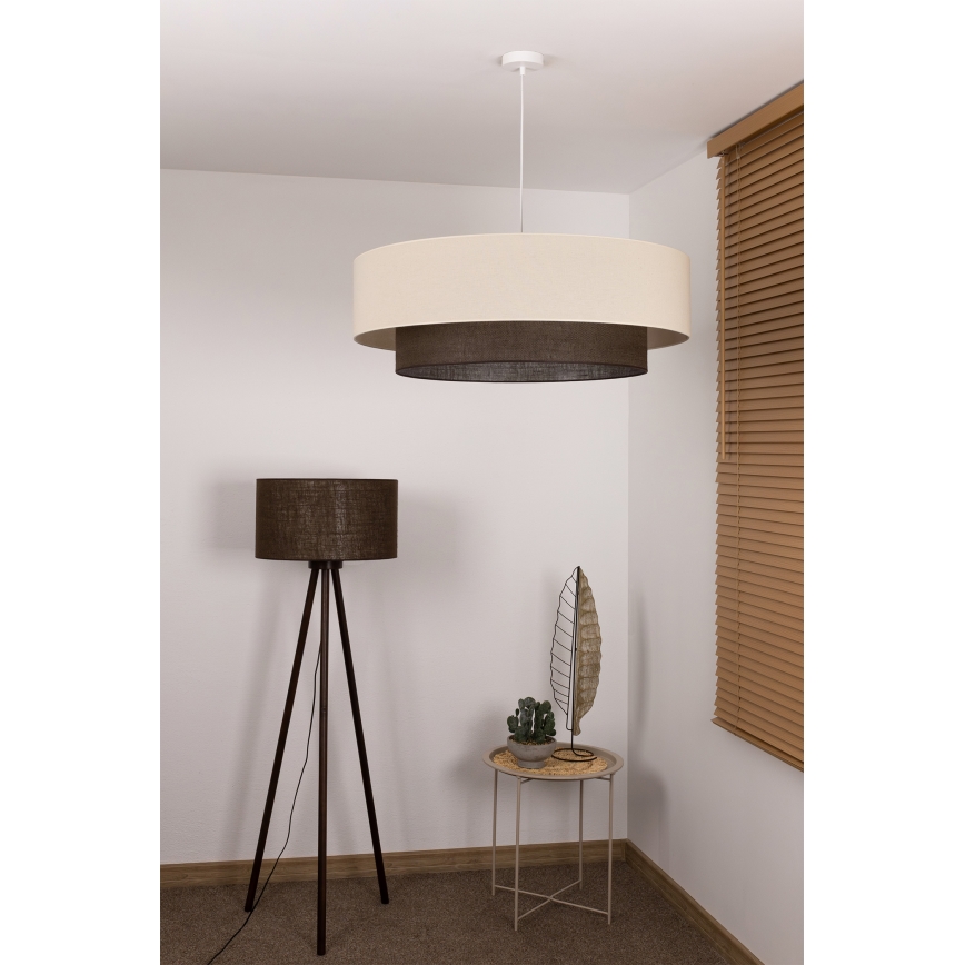 Brilagi - LED luster na užetu BOHO STYLE 3xE27/15W/230V Ø 80 cm krem/smeđa