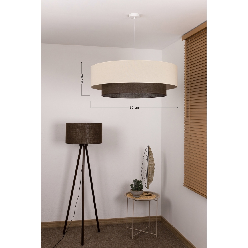 Brilagi - LED luster na užetu BOHO STYLE 3xE27/15W/230V Ø 80 cm krem/smeđa