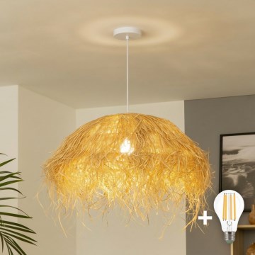 Brilagi - LED luster na užetu CERIA BOHO 1xE27/40W/230V Ø 60 cm rafija