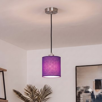 Brilagi - LED luster na užetu NUBILA 1xE27/60W/230V pr. 14 cm crna/ljubičasta