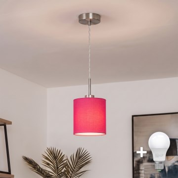 Brilagi - LED luster NUBILA na sajli, 1xE27/60W/230V, promjer 14 cm, ružičasta