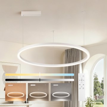 Brilagi - LED luster PORTOFINO na sajli, s mogućnošću prigušivanja, LED/60W/230V 3000-6000K Ø 80 cm bijela + daljinski upravljač