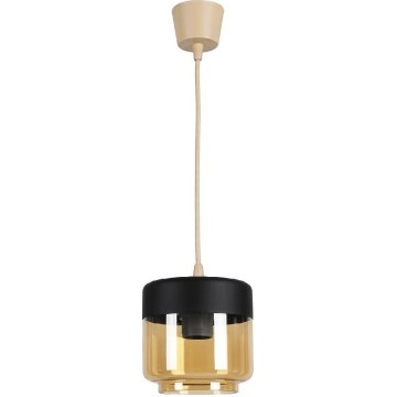Brilagi - LED luster RETRO STAKLO 1xE27/60W/230V Ø 14 cm bež/zadimljeno bež/crna