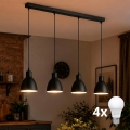 Brilagi - LED luster RIDDY, viseći na sajli, 4xE27/60W/230V, crni
