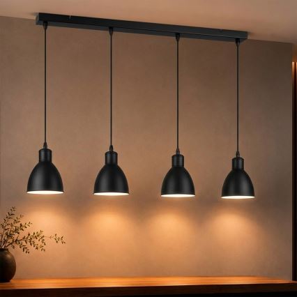 Brilagi - LED luster RIDDY, viseći na sajli, 4xE27/60W/230V, crni