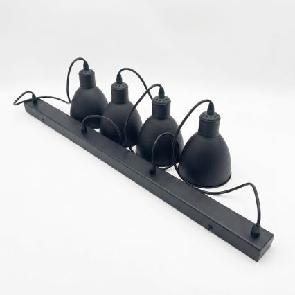 Brilagi - LED luster RIDDY, viseći na sajli, 4xE27/60W/230V, crni