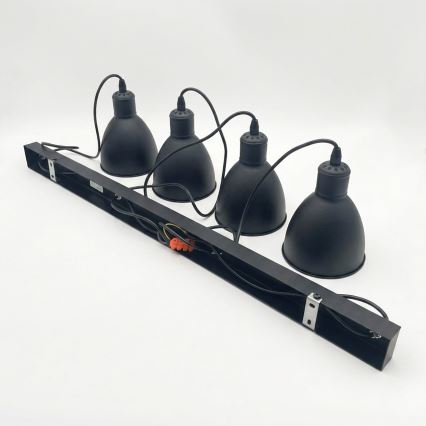 Brilagi - LED luster RIDDY, viseći na sajli, 4xE27/60W/230V, crni
