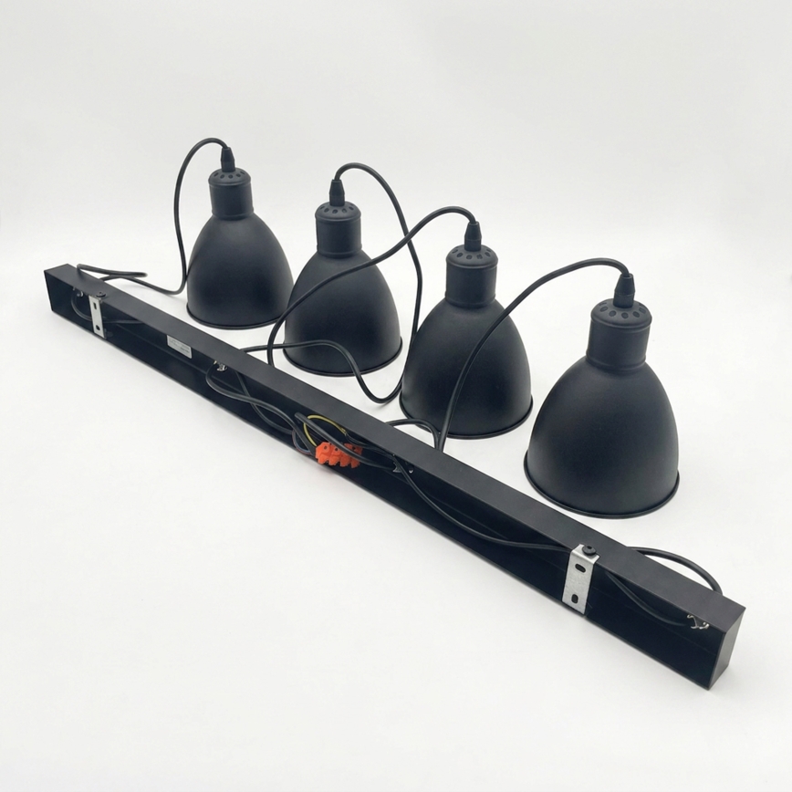 Brilagi - LED luster RIDDY, viseći na sajli, 4xE27/60W/230V, crni