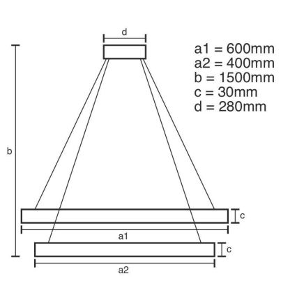 Brilagi - LED luster s prigušivanjem na sajli COSMOWAVE LED/115W/230V 3000-6500K + daljinski upravljač