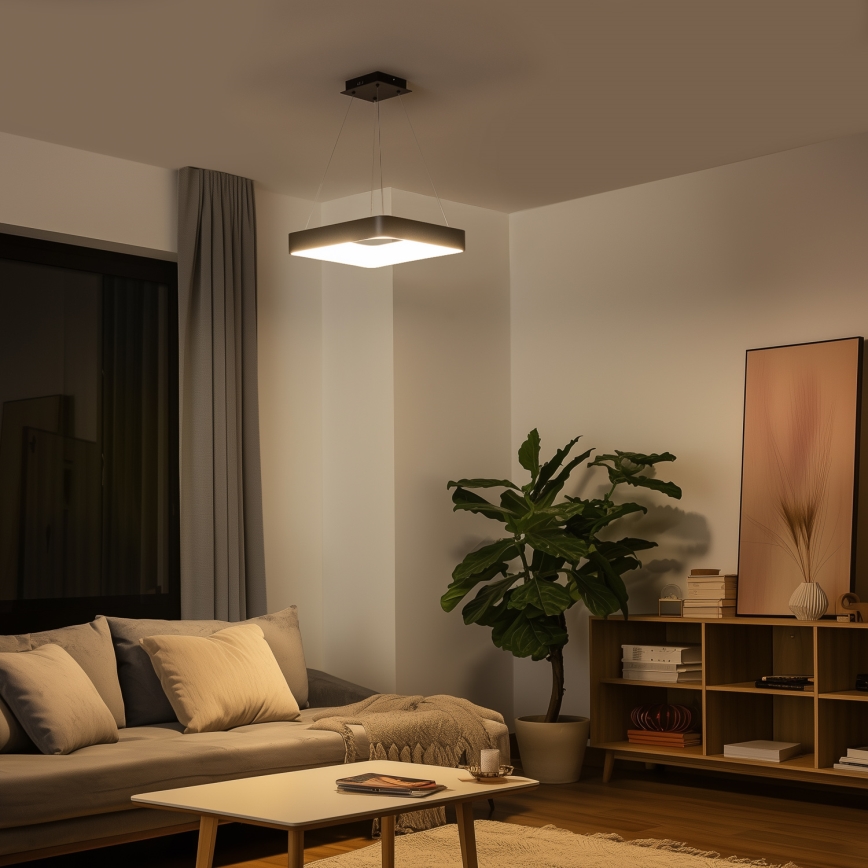 Brilagi - LED luster na sajli FALCON II s mogućnošću prigušivanja LED/80W/230V 3000-6500K 40x40 cm crna + daljinski upravljač