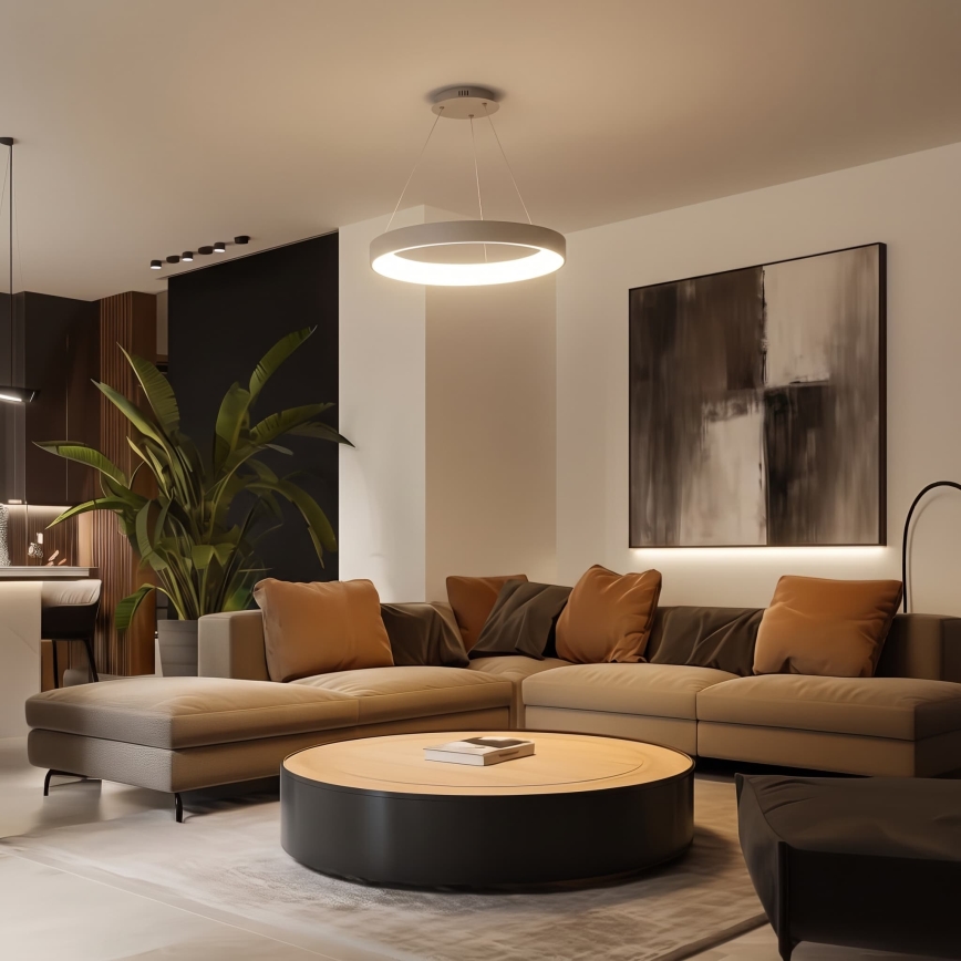 BRILAGI - LED luster na sajli s mogućnošću prigušivanja FALCON II LED/99W/230V 3000-6500K Ø 60 cm bež + daljinski upravljač