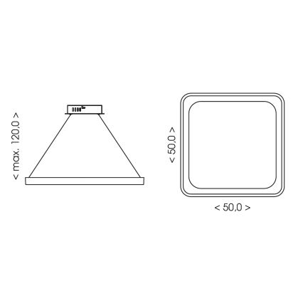 BRILAGI - LED prigušivi luster na lanku FALCON SLIM LED/50W/230V 3000-6500K 50x50 cm bež + daljinski upravljač
