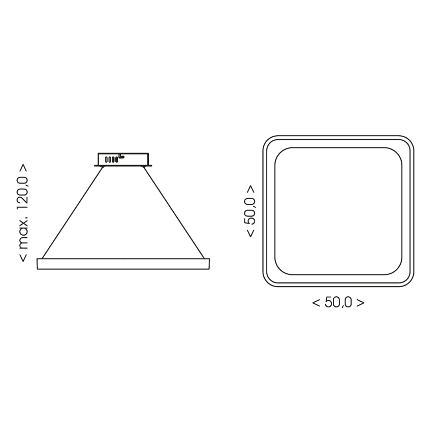 BRILAGI - LED prigušivi luster na lanku FALCON SLIM LED/50W/230V 3000-6500K 50x50 cm bež + daljinski upravljač