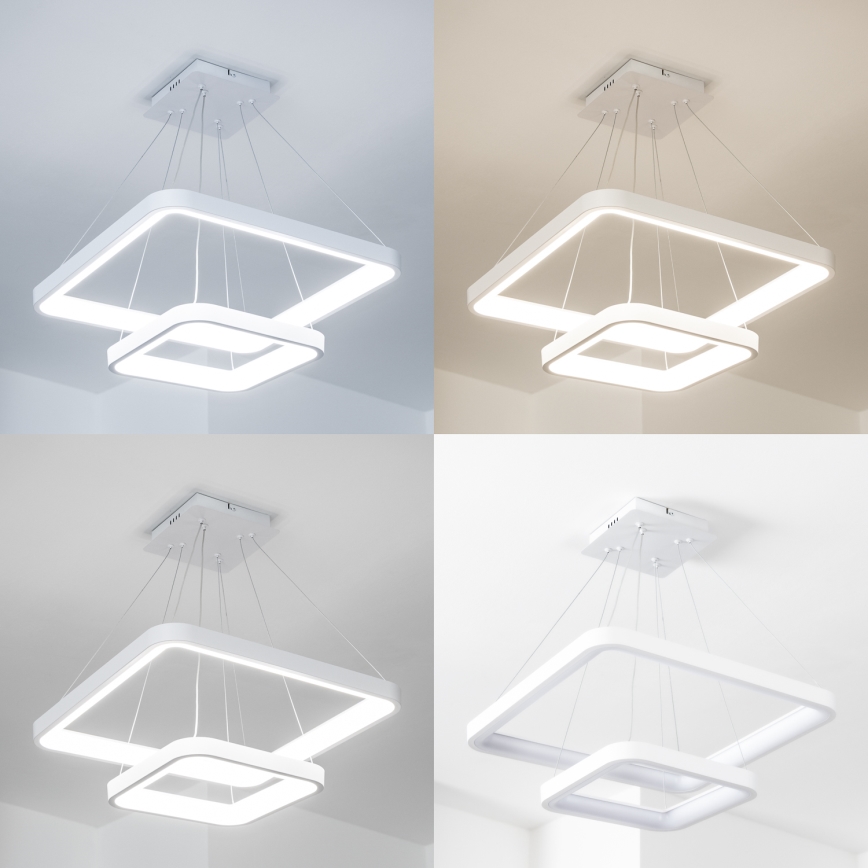 Brilagi - LED luster s mogućnošću prigušenja na sajli FALCON SLIM LED/78W/230V 3000-6500K 50x50 cm bijela + daljinski upravljač