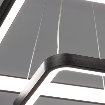 Brilagi - LED luster s mogućnošću prigušivanja na sajli FALCON SLIM LED/78W/230V 3000-6500K 50x50 cm crna + daljinski upravljač