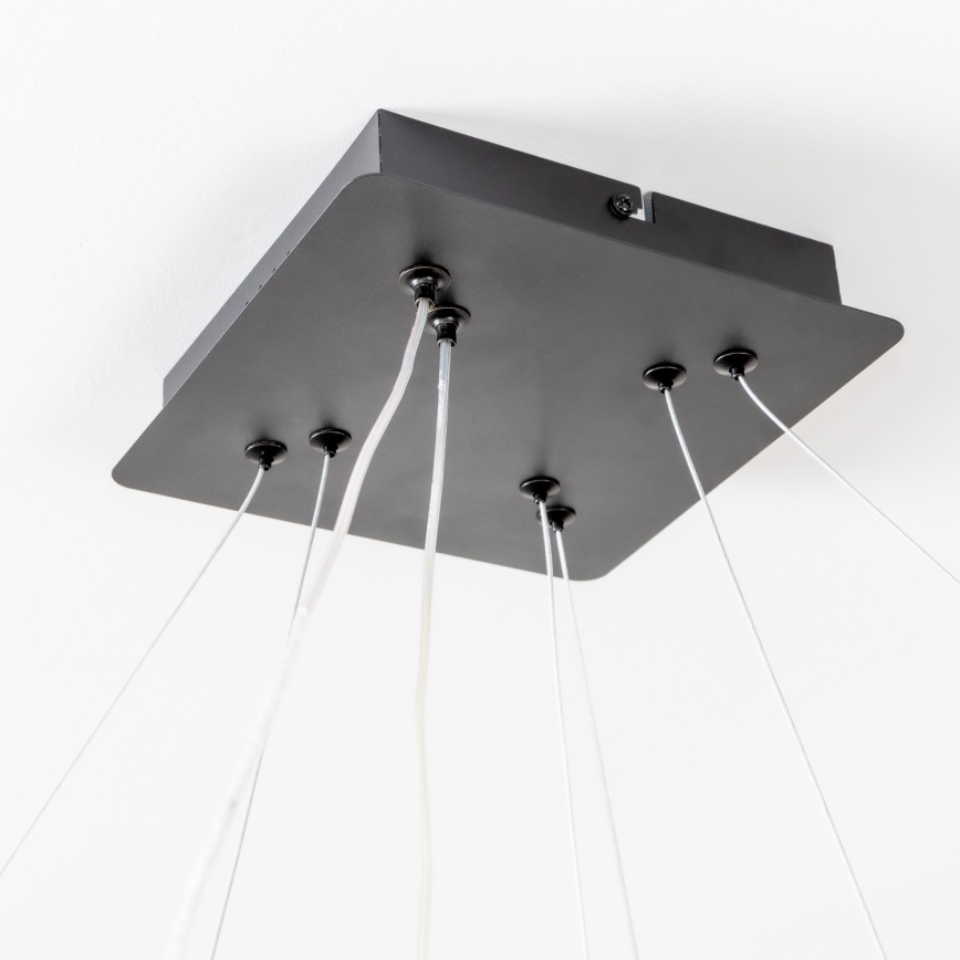 Brilagi - LED luster s mogućnošću prigušivanja na sajli FALCON SLIM LED/78W/230V 3000-6500K 50x50 cm crna + daljinski upravljač