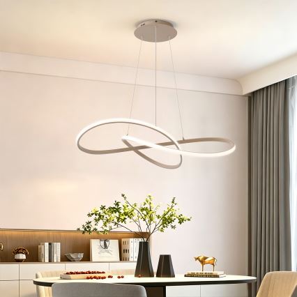 Brilagi - LED luster s mogućnošću prigušivanja na sajli INFINITY LED/80W/230V 3000-6000K 80x80 cm bež + daljinski upravljač
