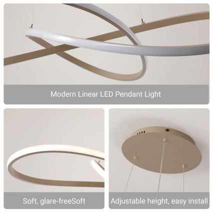 Brilagi - LED luster s mogućnošću prigušivanja na sajli INFINITY LED/80W/230V 3000-6000K 80x80 cm bež + daljinski upravljač