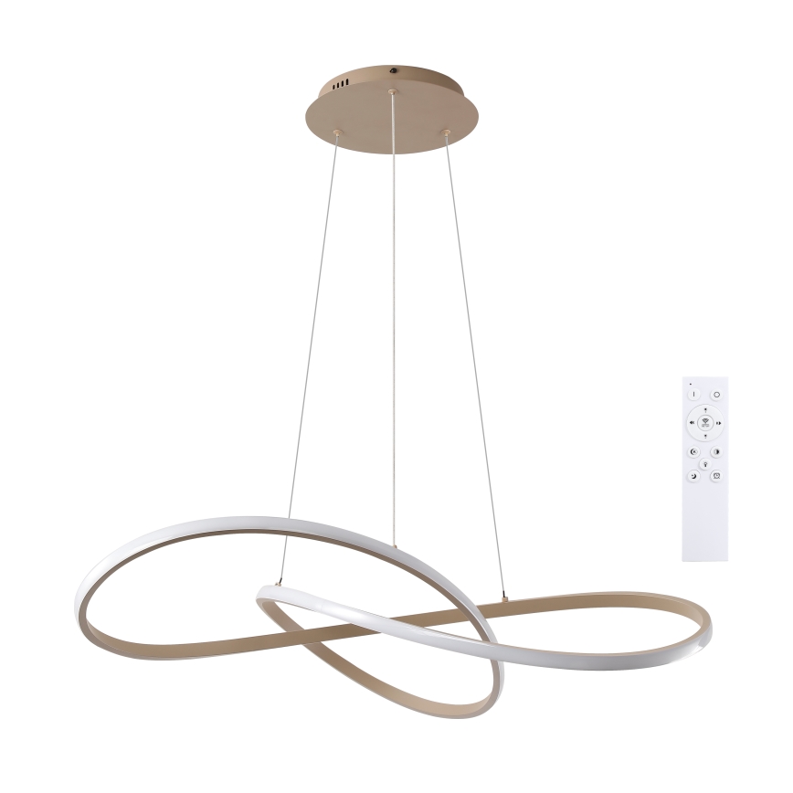 Brilagi - LED luster s mogućnošću prigušivanja na sajli INFINITY LED/80W/230V 3000-6000K 80x80 cm bež + daljinski upravljač