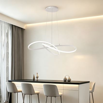 Brilagi - LED prigušivi viseći luster na sajli INFINITY LED/80W/230V 3000-6000K 80x80 cm bijela + daljinsko upravljanje