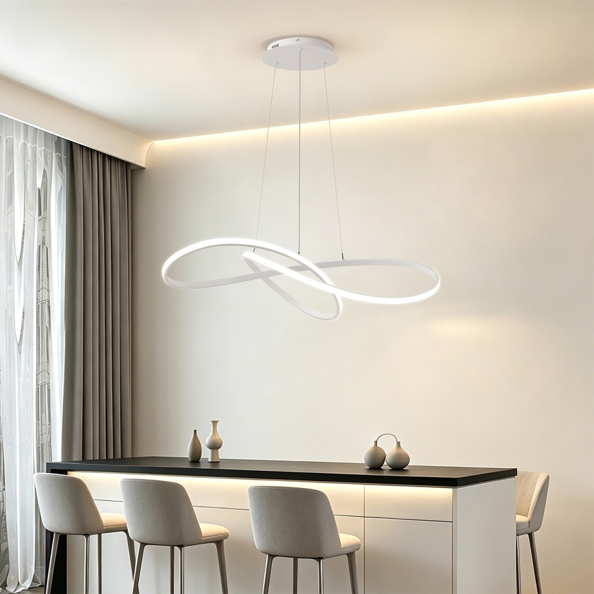 Brilagi - LED prigušivi viseći luster na sajli INFINITY LED/80W/230V 3000-6000K 80x80 cm bijela + daljinsko upravljanje