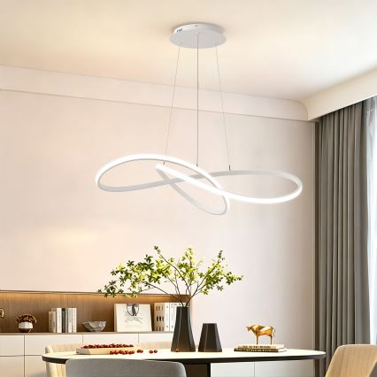Brilagi - LED prigušivi viseći luster na sajli INFINITY LED/80W/230V 3000-6000K 80x80 cm bijela + daljinsko upravljanje
