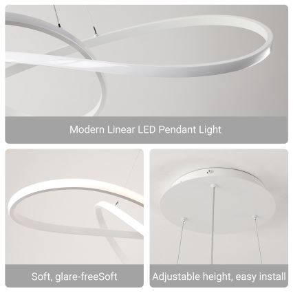 Brilagi - LED prigušivi viseći luster na sajli INFINITY LED/80W/230V 3000-6000K 80x80 cm bijela + daljinsko upravljanje