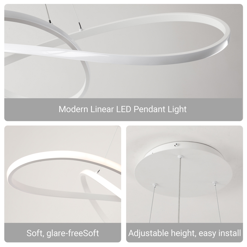 Brilagi - LED prigušivi viseći luster na sajli INFINITY LED/80W/230V 3000-6000K 80x80 cm bijela + daljinsko upravljanje