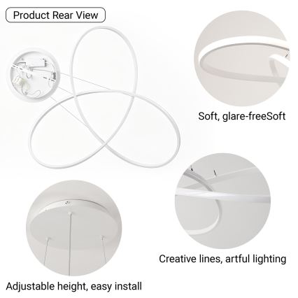 Brilagi - LED prigušivi viseći luster na sajli INFINITY LED/80W/230V 3000-6000K 80x80 cm bijela + daljinsko upravljanje