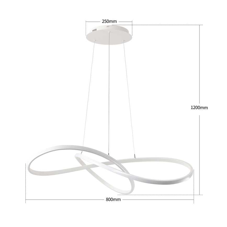 Brilagi - LED prigušivi viseći luster na sajli INFINITY LED/80W/230V 3000-6000K 80x80 cm bijela + daljinsko upravljanje