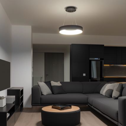 Brilagi - LED luster s prigušivanjem na sajli FALCON LED/40W/230V 3000-6500K Ø 45 cm crna + daljinski upravljač