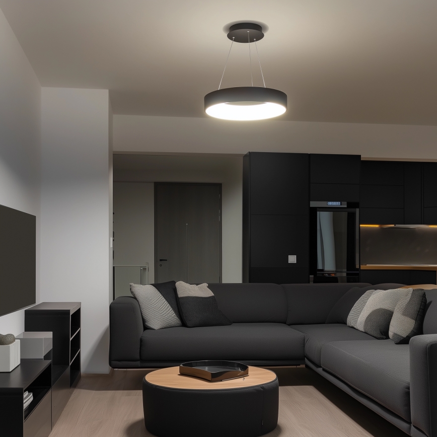 Brilagi - LED luster s prigušivanjem na sajli FALCON LED/40W/230V 3000-6500K Ø 45 cm crna + daljinski upravljač