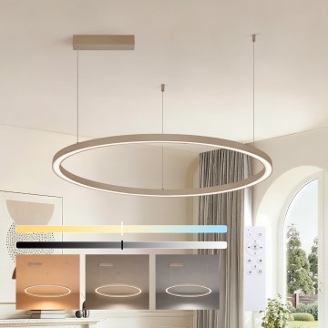 Brilagi - LED luster s mogućnošću prigušivanja na sajli PORTOFINO LED/60W/230V 3000-6000K Ø 80 cm bež + s daljinskim upravljačem
