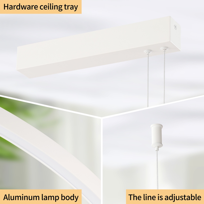 Brilagi - PORTOFINO LED luster na sajli s mogućnošću prigušivanja LED/98W/230V 3000-6000K bijela + daljinski upravljač