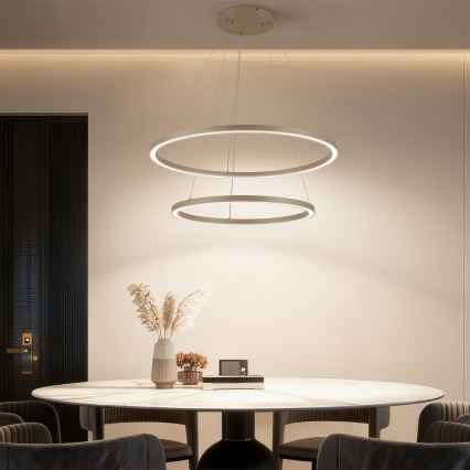 Brilagi - LED luster na sajli PORTOFINO s mogućnošću prigušivanja LED/98W/230V 3000-6000K promjer 80 cm bež + daljinski upravljač