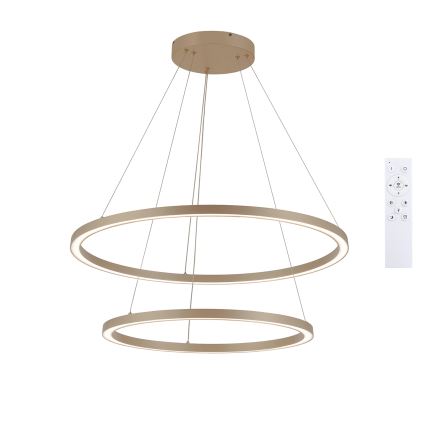 Brilagi - LED luster na sajli PORTOFINO s mogućnošću prigušivanja LED/98W/230V 3000-6000K promjer 80 cm bež + daljinski upravljač