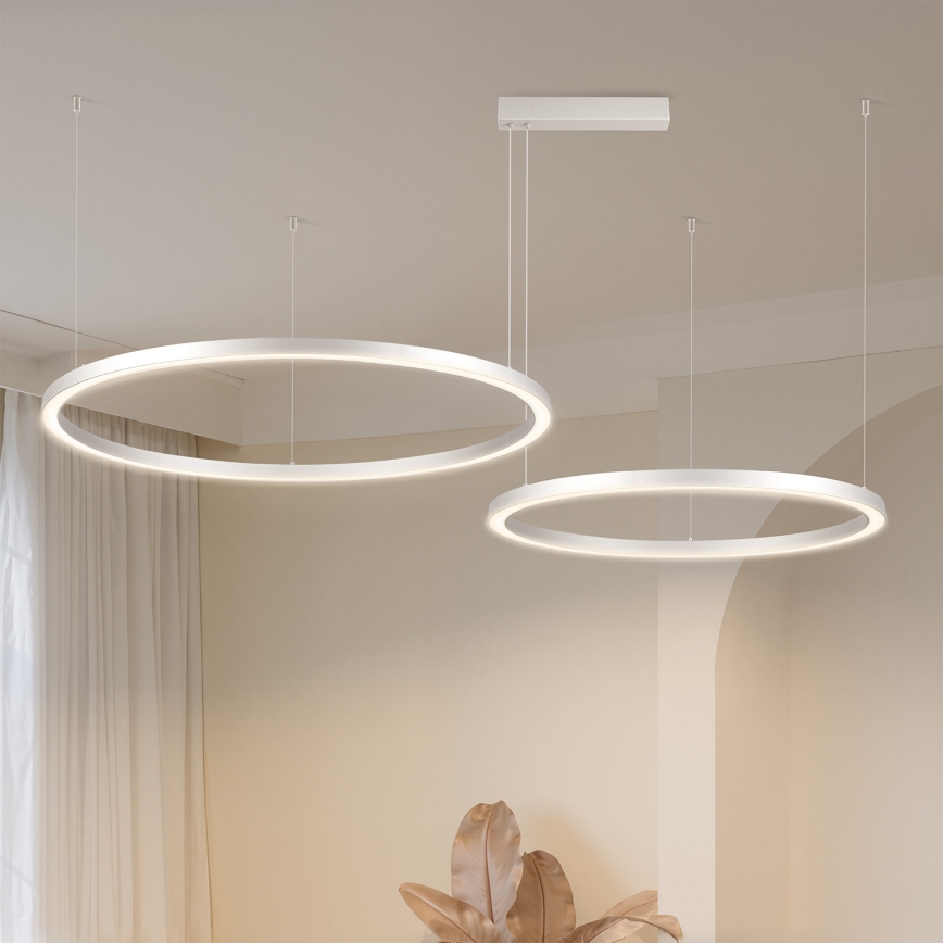 Brilagi - LED luster s mogućnošću prigušenja na sajli PORTOFINO LED/98W/230V 3000-6000K srebrni + s daljinskim upravljačem