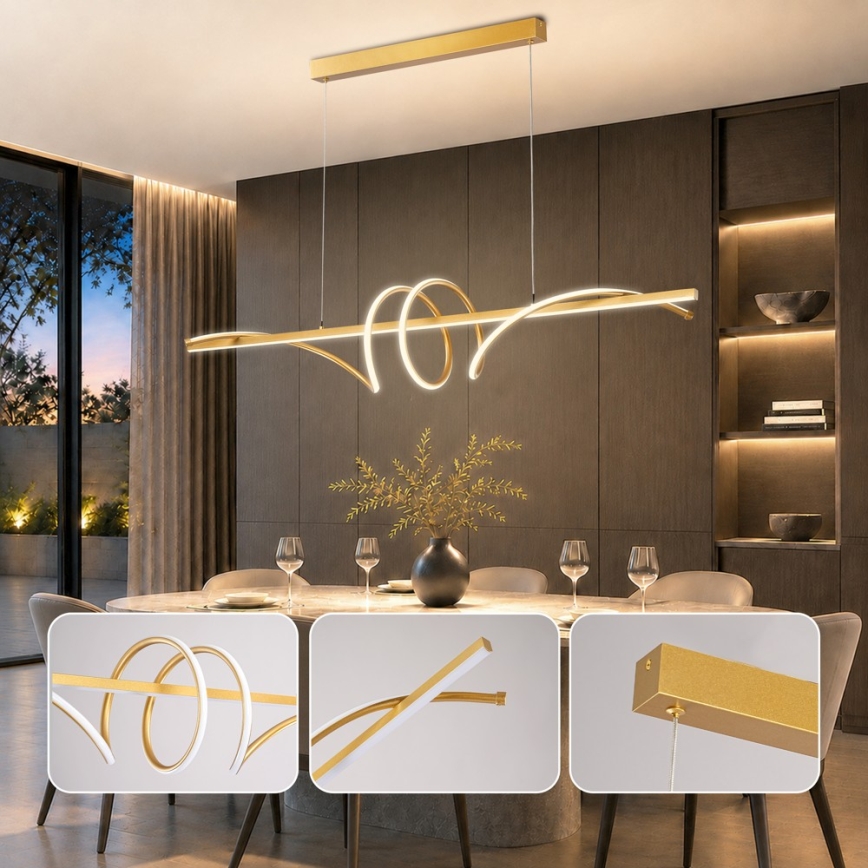BRILAGI - LED luster s mogućnošću prigušivanja na sajli SIGNATURE LED/50W/230V 3000-6000K 120 cm zlatna + daljinsko upravljanje