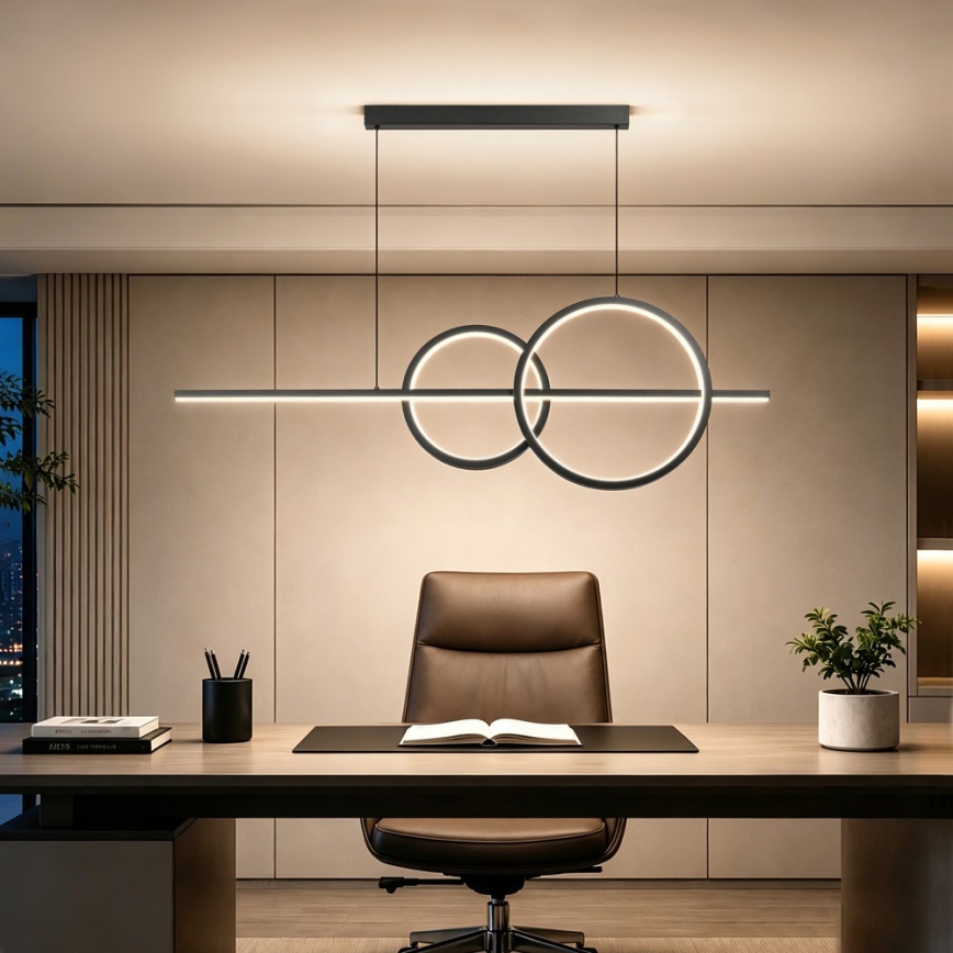 BRILAGI - LED luster s mogućnošću prigušivanja na sajli SIGNATURE LED/53W/230V 3000-6000K 120 cm crna + daljinski upravljač