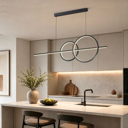 BRILAGI - LED luster s mogućnošću prigušivanja na sajli SIGNATURE LED/53W/230V 3000-6000K 120 cm crna + daljinski upravljač