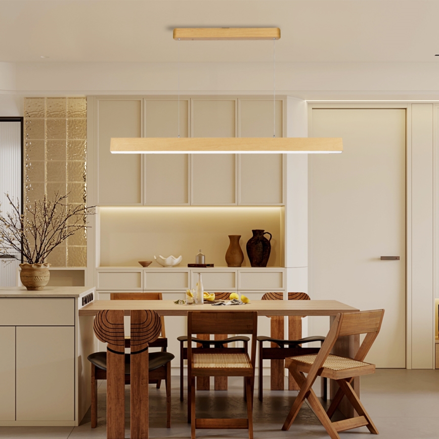 Brilagi - LED luster s mogućnošću prigušivanja SLEEKLINE SMART LED/40W/230V Wi-Fi Tuya dekor hrasta + daljinski upravljač