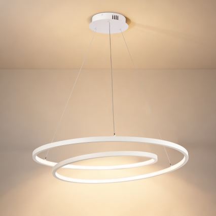 Brilagi - LED luster s prigušivanjem na sajli TWISTER LED/75W/230V 3000-6000K Ø 70 cm bijela + daljinski upravljač