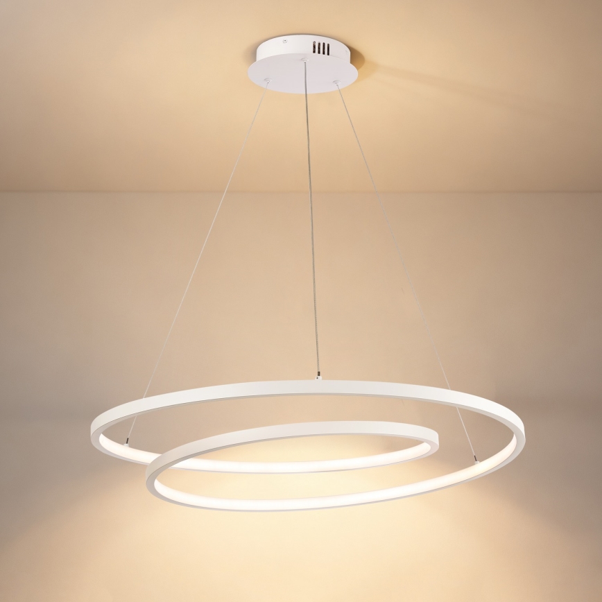 Brilagi - LED luster s prigušivanjem na sajli TWISTER LED/75W/230V 3000-6000K Ø 70 cm bijela + daljinski upravljač
