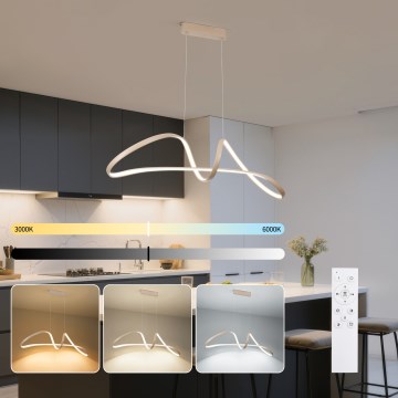 Brilagi - LED luster s podesivom svjetlinom na sajli TWISTER LED/60W/230V 3000-6000K bež + daljinski upravljač