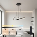 Brilagi - LED luster s prigušavanjem na sajli INFINITY LED/55W/230V 3000-6000K 50x50 cm crna + daljinski upravljač